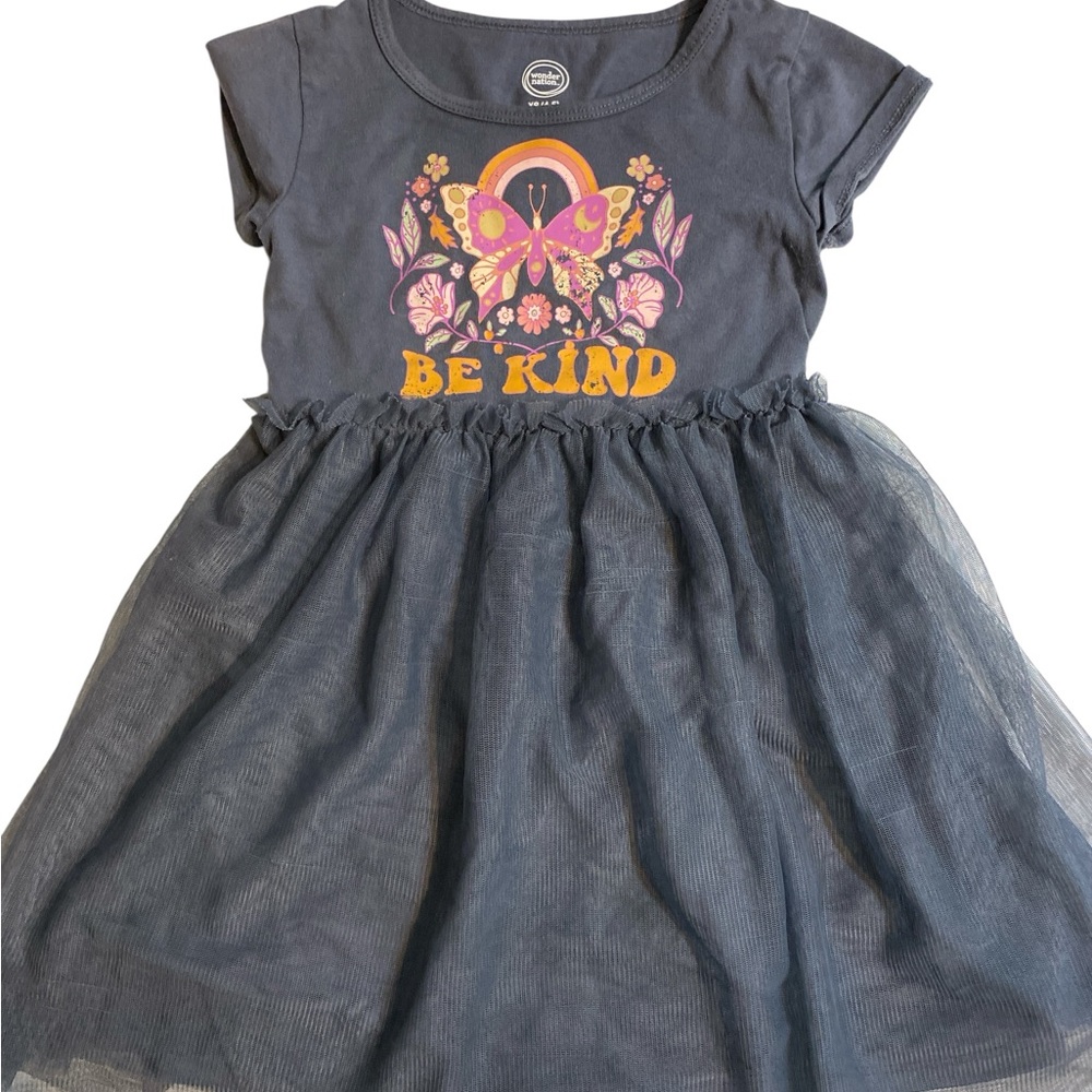 Wonder Nation Charcoal Dress with Butterfly Design